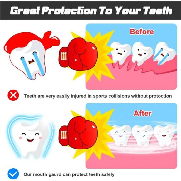 Mouth Guard - 5 Packs Football Mouth Guard, BPA Free Mouth Guard with Case - Picture 5 of 7